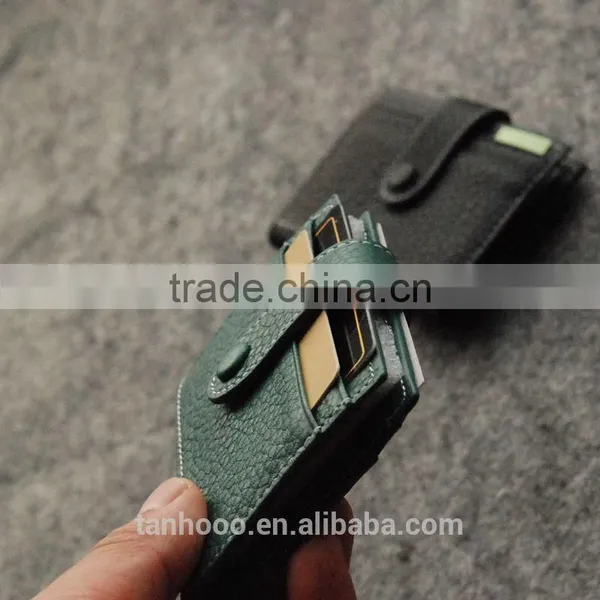 Litchi Stria Factory Direct Wholesale Leather Card Holder Customize Cards Bag With Buckle photo-4