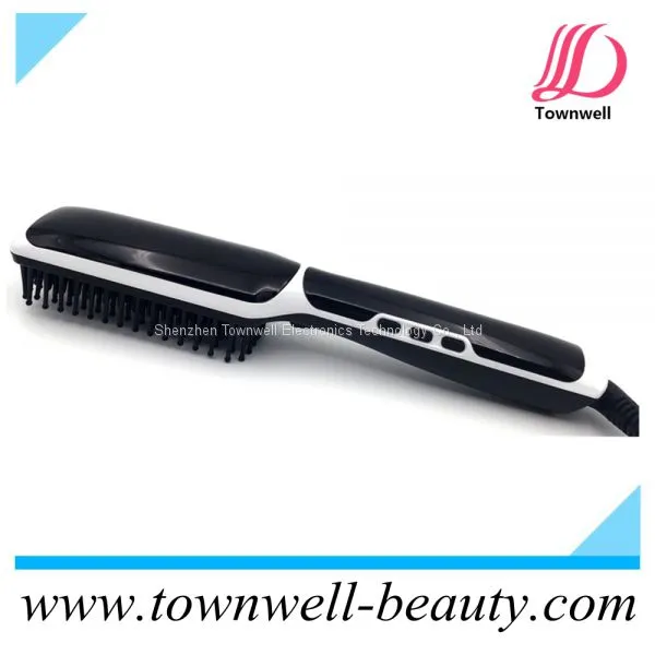 Hair Straightening Brush Straightener Brush With Ion Generator