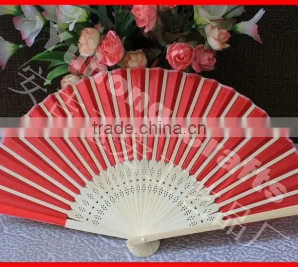 Red Color Bamboo Wedding Fan Wholesale photo-3
