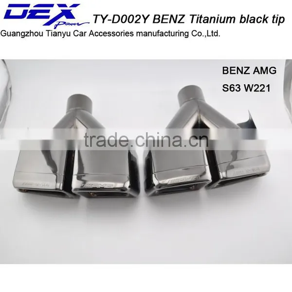 Car Titanium Black Tip Ben z E63 W221 Exhaust Pipe photo-4