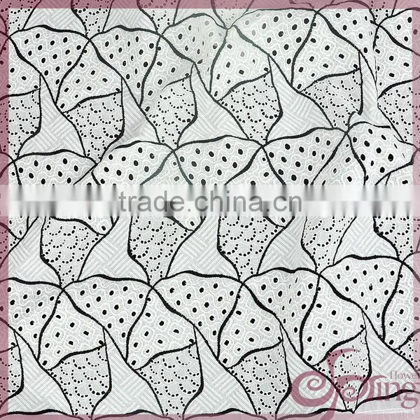Fashion Geometric Hollow Out Cotton Lace Embroidery Fabric for Dress photo-2