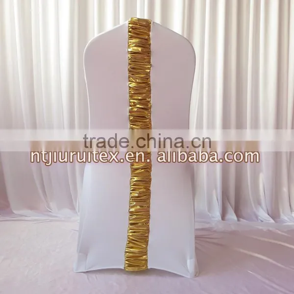Spandex Chair Cover - Elegance Lycra Chair Cover With Metalic Pleat For Wedding Events photo-2