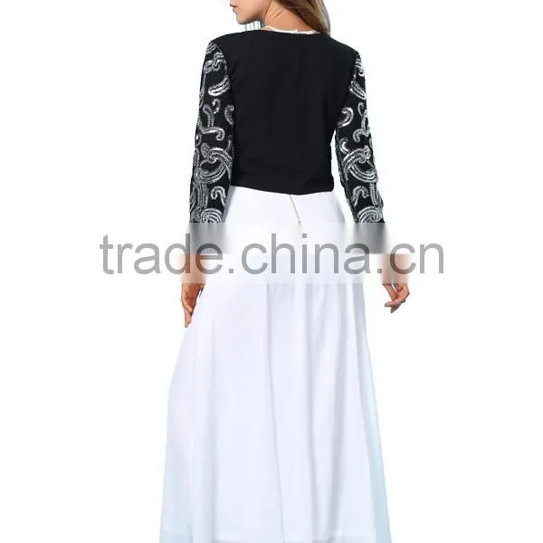 Ladies Fashion Heavy Long Sleeve Sequin Beaded Top photo-3