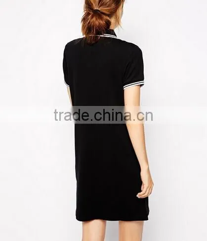 2015 Women Fashion Short Sleeve Polo Shirt Dress photo-2