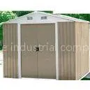 Easy Build Mini Apex Metal Shed With Double Doors / Zinc Steel Color Board Frame