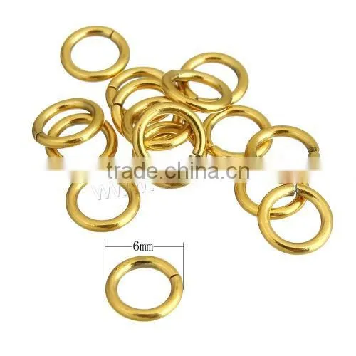 New Machine Cut Stainless Steel Jump Ring Gold Color 6x1mm Jump Rings photo-4