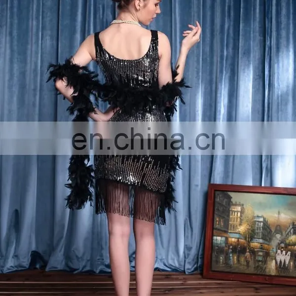 Tango Midi Dress Black Sequin Sexy Dance Costume photo-2