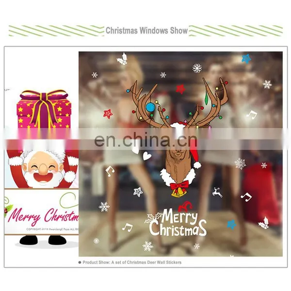 Cartoon Christmas Reindeer PVC Wall Stickers Children photo-5