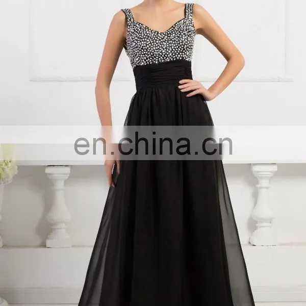 Grace Karin Sleeveless Long Chiffon Beaded Cheap Evening Dresses CL4104-3 photo-4