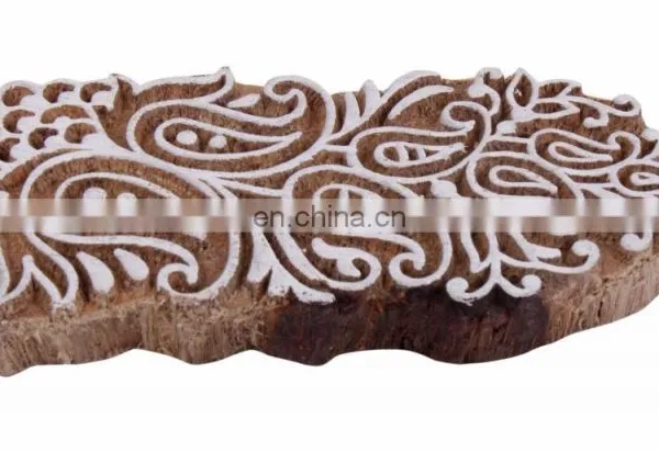Indian Decorative Textile Printing Block Hand Carved Wood Stamps Wooden