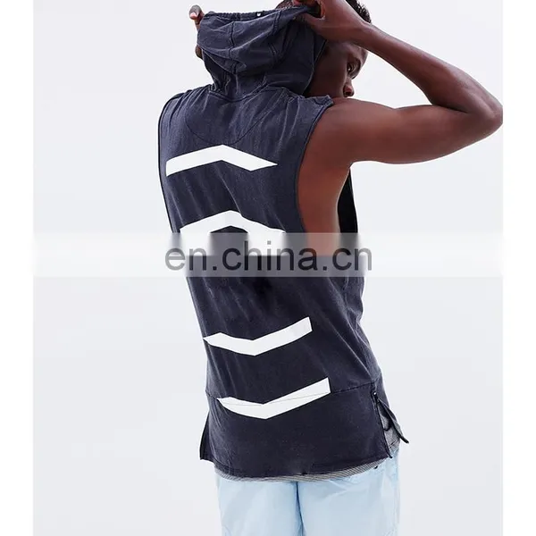 Dropped Armhole Sleeveless Longline Compression Burnout Dri Fit Fitness Cotton Bodybuilding Sublimation Mens Tank Top photo-4