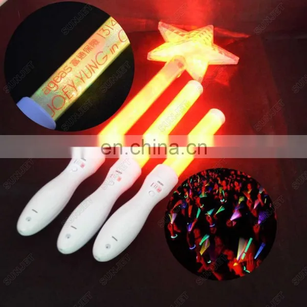 Custom Logo Printing Cheering Red Heart Shaped LED Party Glow Sticks photo-3