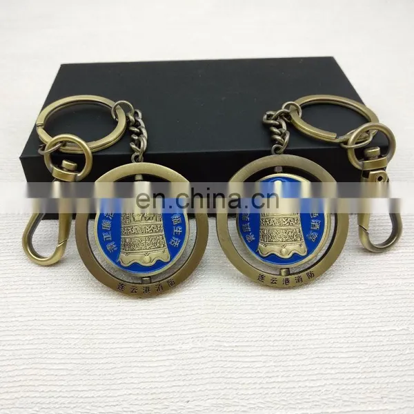 3D Metal Rotating Keychain With Ancient Chinese Chime-bell Image Also Antique Bronze Plated photo-6