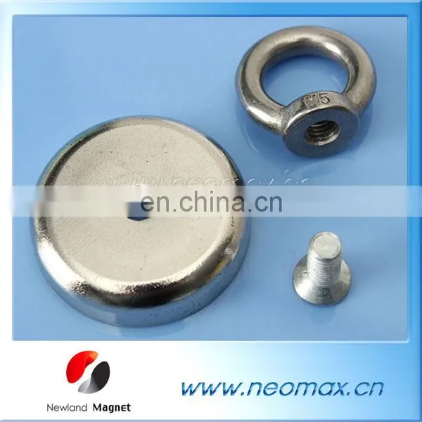 D60mm * 50mm Neodymium Iron Boron Strong Magnet Circular Rings Salvage 98kg Hook photo-3