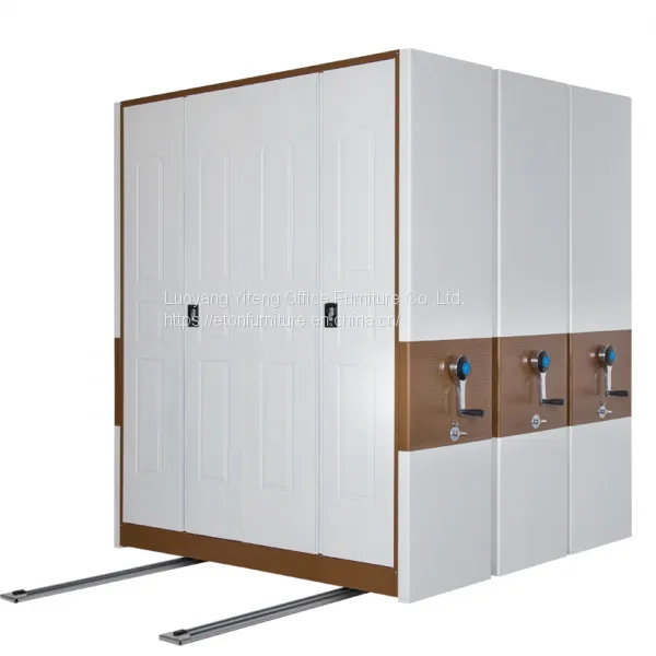 High Density Office Movable Filing Cabinet System, Mechanical Mobile Storage Shelving System photo-2
