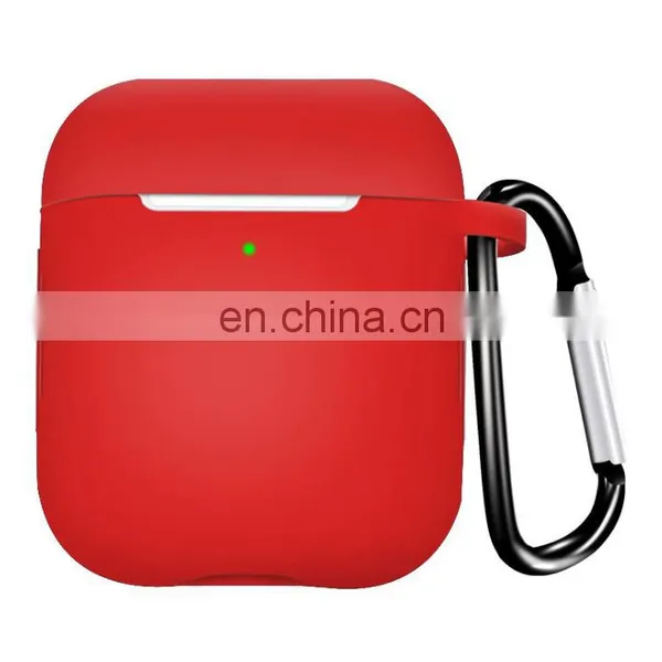 Silicone Protective Case for Airpods 1/2 Wireless Earbuds Case for Airpods Apple Airpods Cover Case With Hook