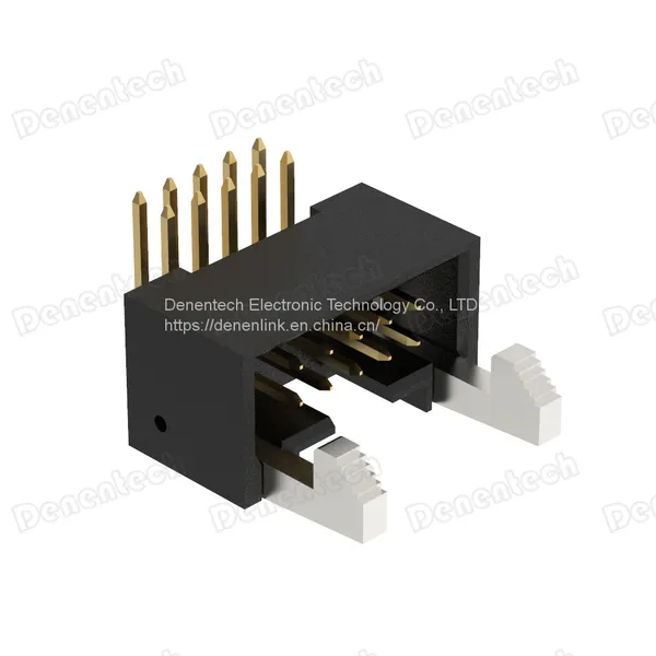 Denentech 2.54mm H10.3 Dual Row Right Angle DIP Male Ejector Header photo-2