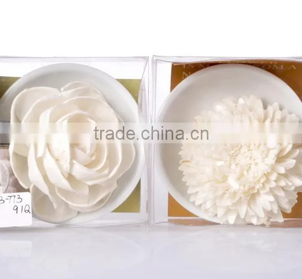 Scented Clay Rattan Stick Flower Reed Diffuser With 3 Pcs Candles photo-4