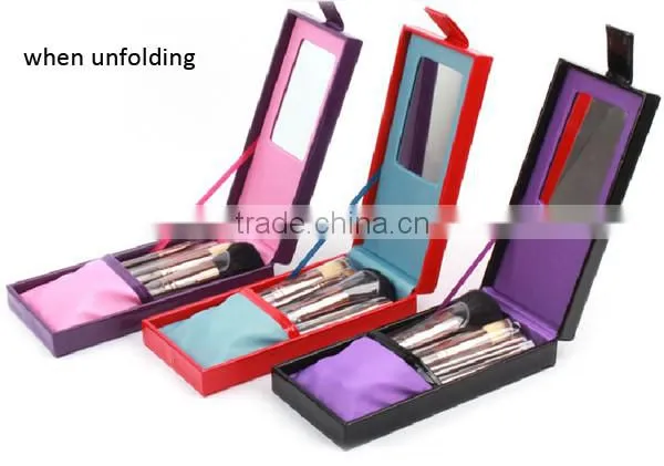 8pcs Purple Personalized Make up Brush Set With Makeup Mirror Box,private Label Vegan Cosmetics photo-5