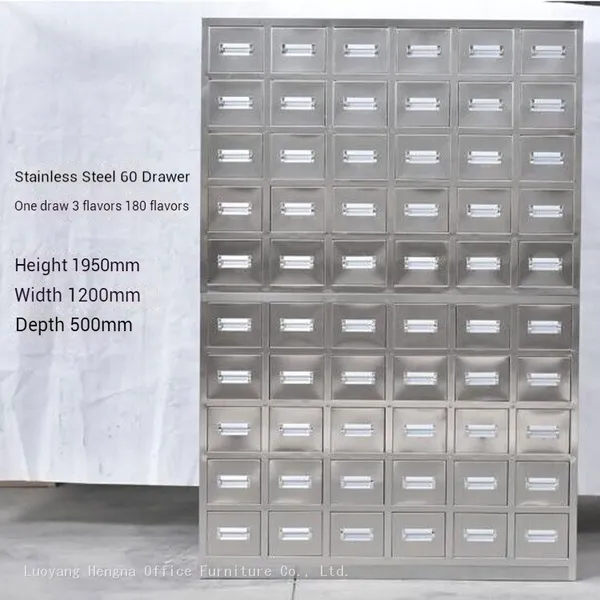 Steel Chinese Herbal Cabinet 48 Buckets 144 Flavours|Traditional Herb Cabinet for TCM Clinic With Clear Label Slots photo-4