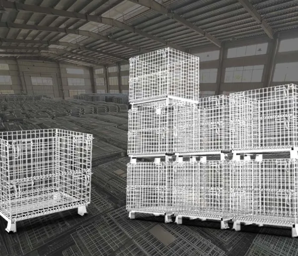 Industry Hanging Storage Wire Baskets Collapsible Stillage Cage Wire Mesh Container Pallet Box Foldable Metal Storage Pallet Basket Box Container photo-4