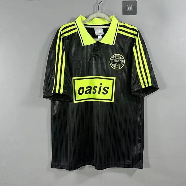 Limited Edition Collaboration Soccer Jersey Oasis Band Collaboration Jersey No. 25 Black and Blue Short Sleeve photo-3