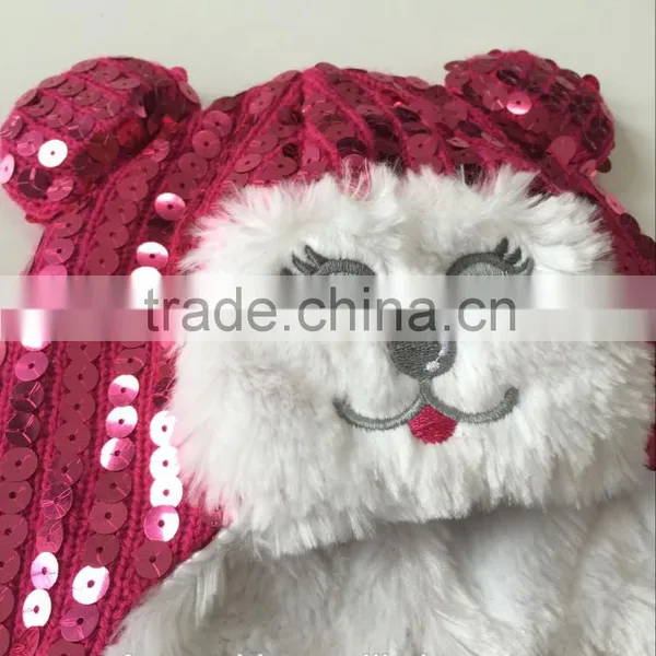 Customer Winter Funny Animal Fur Hat With Cute Face and Lovely Poms photo-2