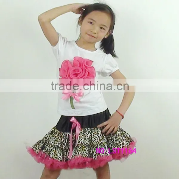 Red Flower Girl Pettiskirt Set Polka Dot Bloom Kids Outfits Mickey Spot Child Tutus Suit photo-2
