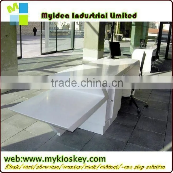 Cheap Small Nail Salon Reception Desk Counter, White Curved Reception Desk for Hotel,spa Reception Desk Counter Bar Quality Choice photo-2