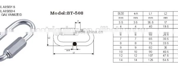 Hot Selling High Quality Quick Link Stainless Steel Aisi 316 304 OEM Service China Rigging Hardware photo-2