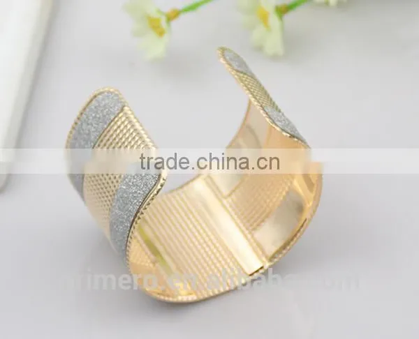 Fashion Cuff Bangles Exaggerated Gold Color With Matte Bracelets New Jewerly photo-6