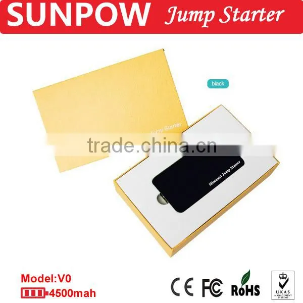 Sunpow 4500mAh Ultrathin and Slimmest 12v Car Jump Starter Mobile Power Bank Battery Booster With Air Compressor photo-3