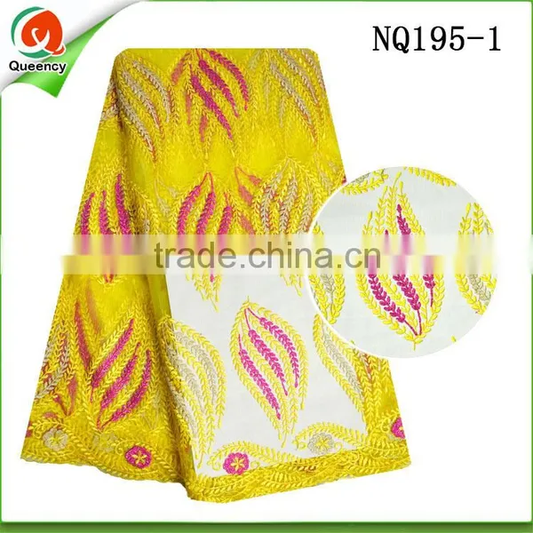 High Quality African French Lace Fabric Embroidery Design Tulle Lace NQ194-5 photo-2