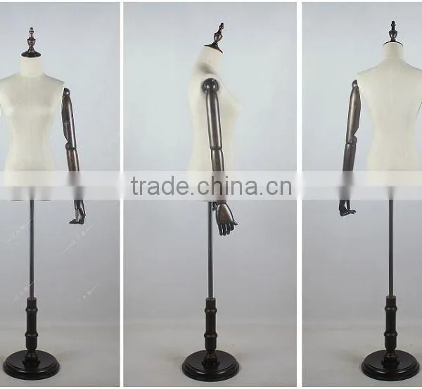 Wood Arms Torso Female Mannequin With Wood Base photo-5
