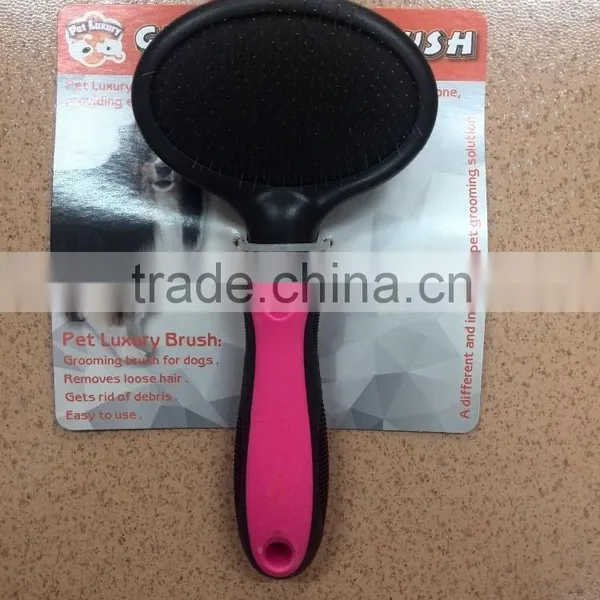 2016 Easy Clean Anti-allergic Pet Grooming Products Rubber Handle Big Stainless Steel Dog Comb photo-5