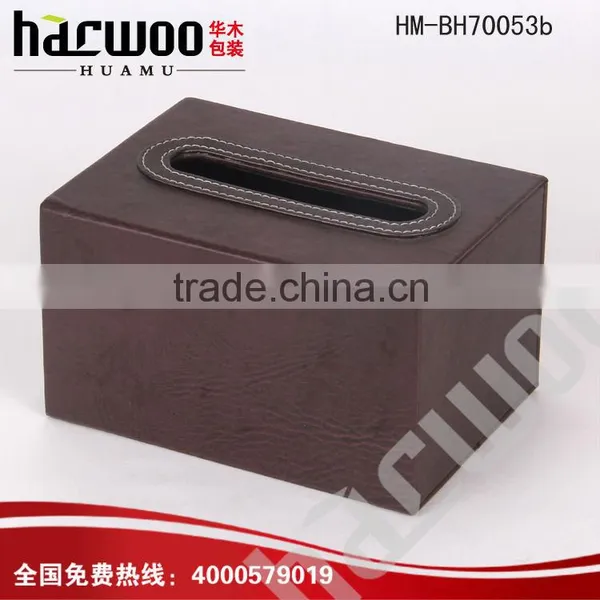 Household Canvas Wooden Square Tissue Box photo-4