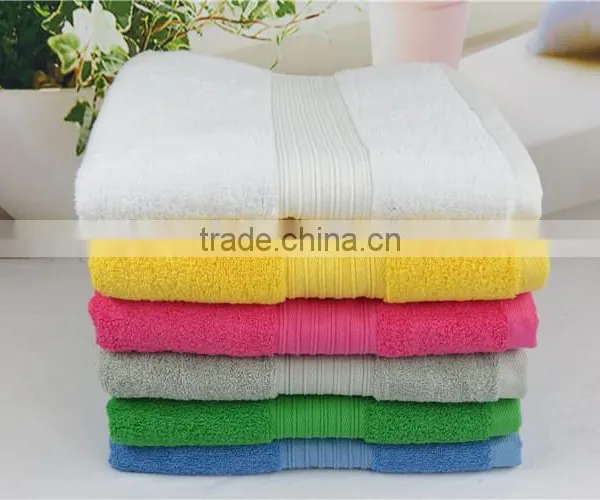 Solid Color Dobby Border Bath Towels Wholesale Towels Cotton photo-2