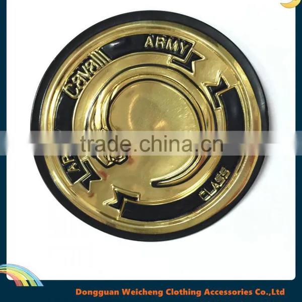 Soft 3D Embossed Round Patch TPU Rubber Patch in Golden for Clothing photo-3
