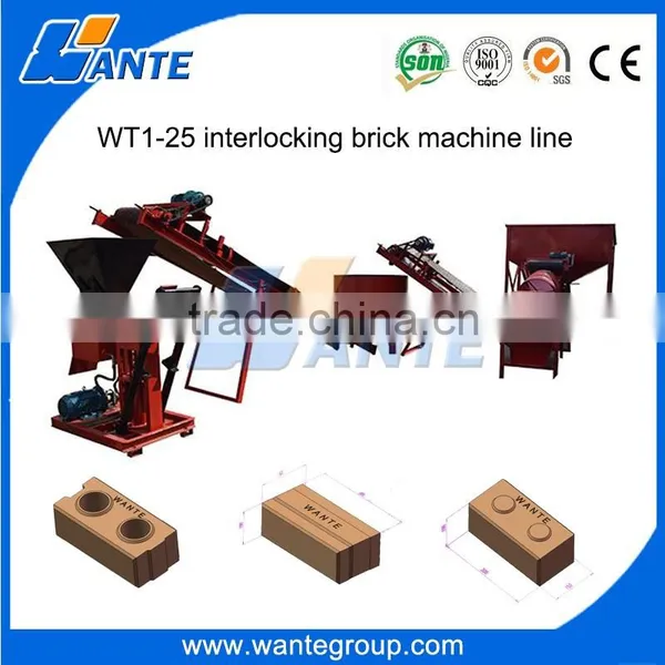 Low Price Hot Sale WT1-25 Soil Clay Interlocking Bricks Making Machine Production Line photo-3