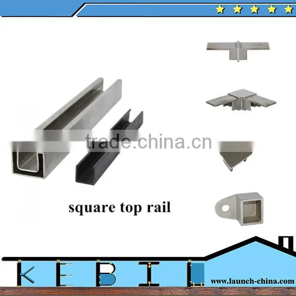 Stainless Steel Square Mini Top Rail for Glass Balcony Railing photo-3