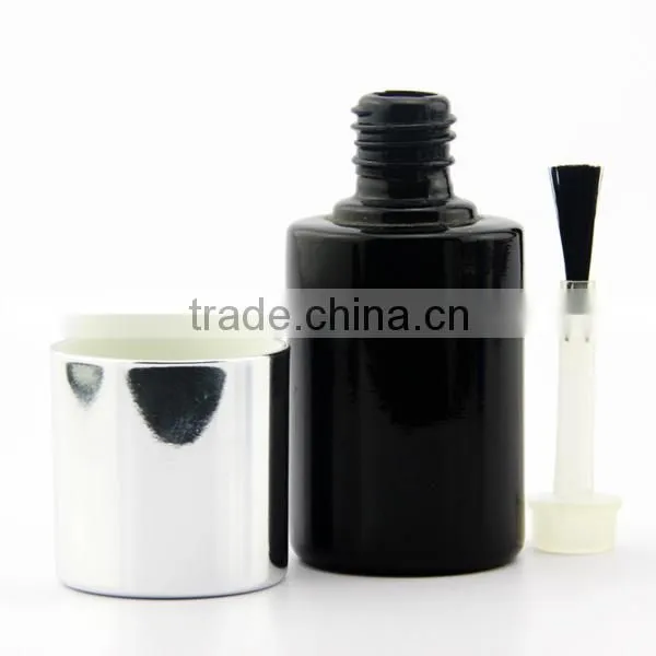 Black Gel Nail Polish Glass Bottle uv With Brush and Cap photo-4
