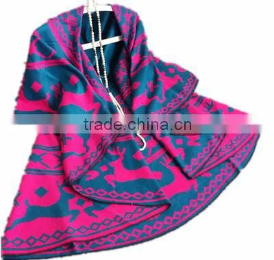 Shawl Scarf Tribal Fringe Hoodies Jacket Ethnic Warm Cardigans For Women Blankets Cape Shawl Ponchos and Capes photo-3