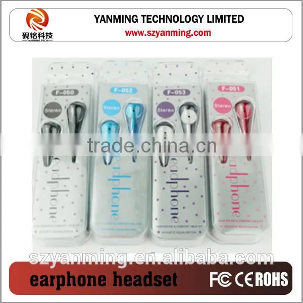 OEM Color Stereo Metal Earphone for Mobile Phone,ps4 MP3