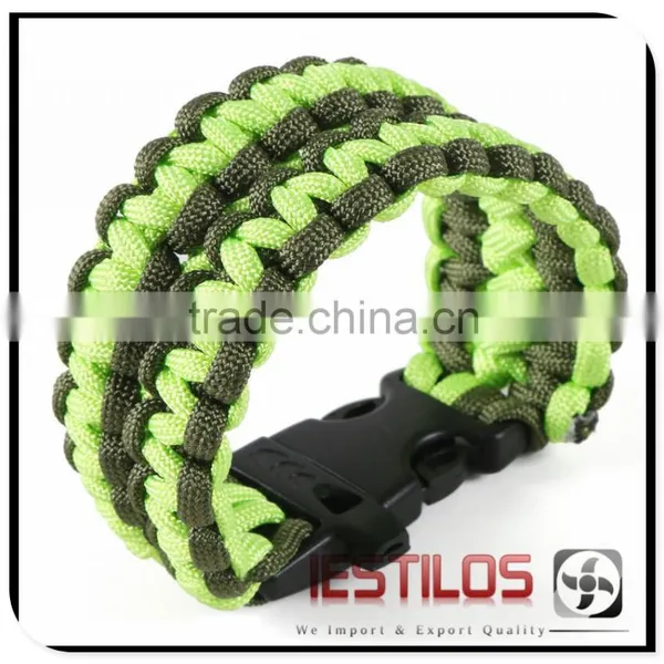 450 Wide Paracord With Whistle Buckle Survival Bracelet photo-2
