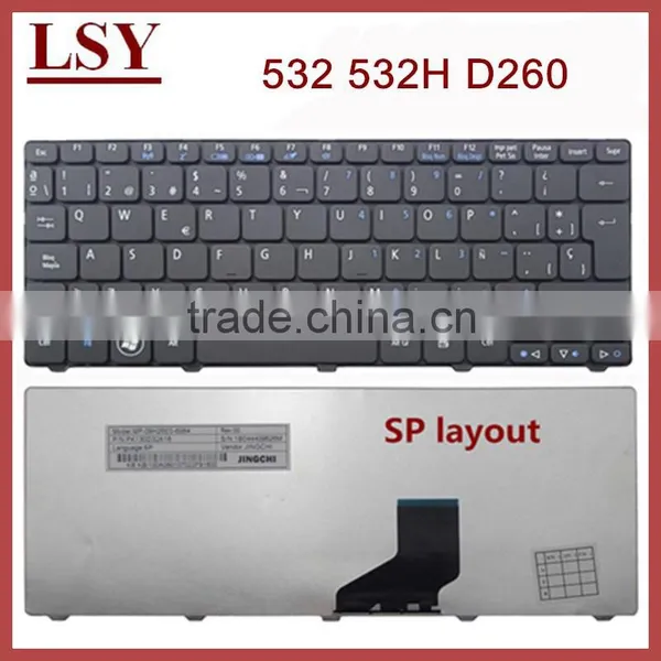 Brand New Laptop Keyboard for Acer 532 532H D255 D260 521 522 533 AOD532H PAV70 PAV80 NAV50 NAV51 NAV70 White Keyboard Spanish