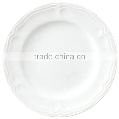Super White Emboss Ceramic Serving Plate Platter Wedding Plate photo-2
