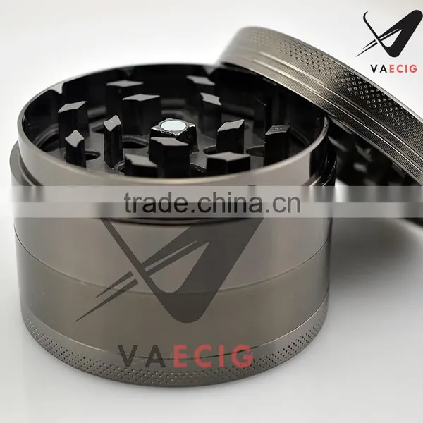 Factory Wholesale Sharp Teeth Strong Zinc Alloy Grinder Weed ,63mm 4 Layer Mini Black Tobacco Herb Grinder photo-2