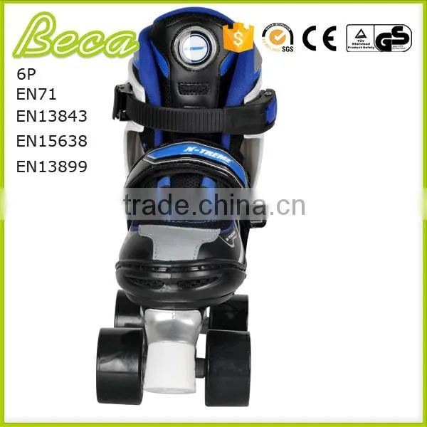 Wholesale Adjustable Metal Chassis Black Blue Boys Quad Skate photo-4