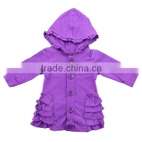 2016 Kids Clothing Light Blue Denim Cotton Jacket Children Winter Jacket Baby Jacket With Ruffles Girls Clothes Kids Jackets photo-3