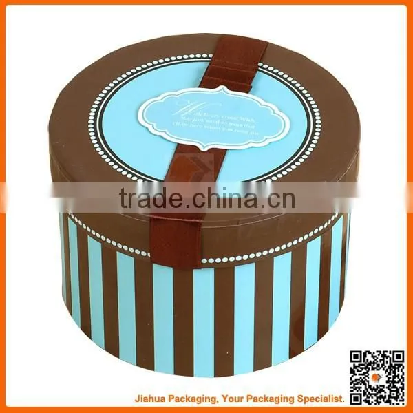 Round Striped Gift Box for Cake Packaging photo-2